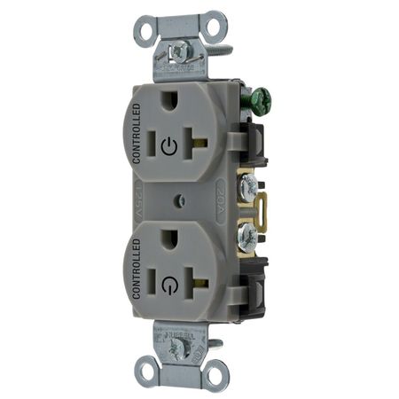 HUBBELL WIRING DEVICE-KELLEMS Construction/Commercial Receptacles BR20C2GRY BR20C2GRY